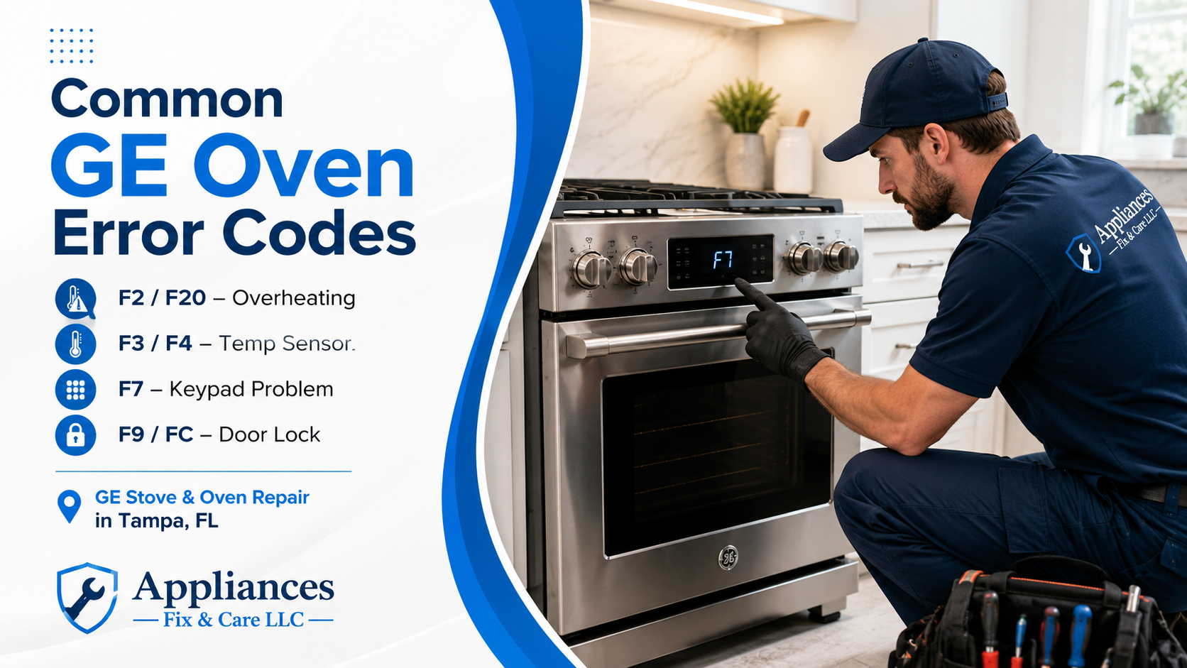 GE oven error codes repair in Tampa FL by Appliances Fix & Care LLC