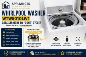 Whirlpool WTW5010LW1 washer repair in Tampa FL for capacitor and motor humming issue