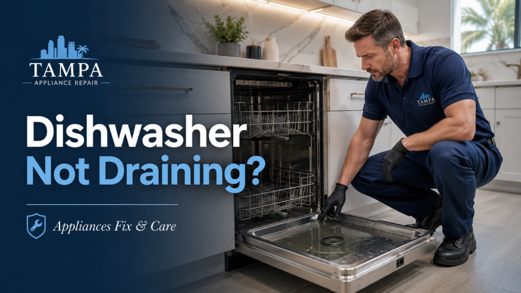 Dishwasher not draining repair service in Tampa, FL by Appliances Fix & Care technician